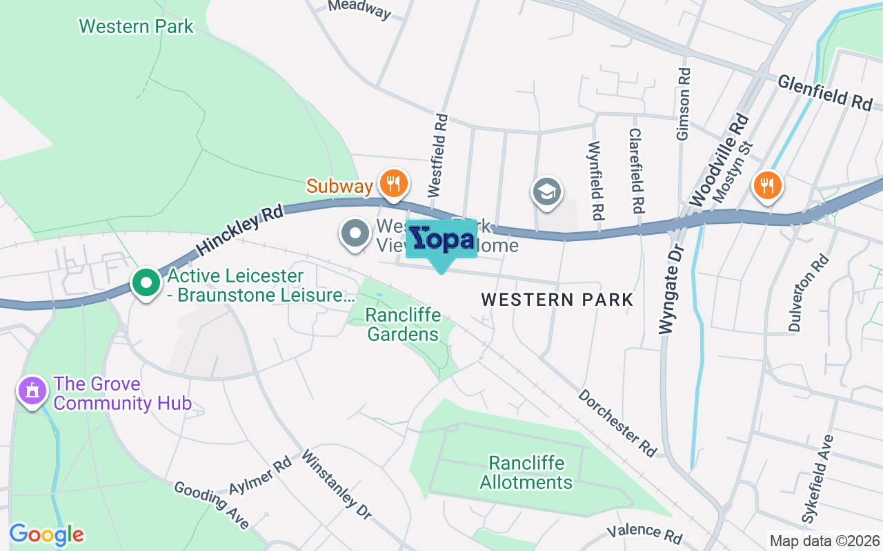 Map showing the location of LE3 0UD