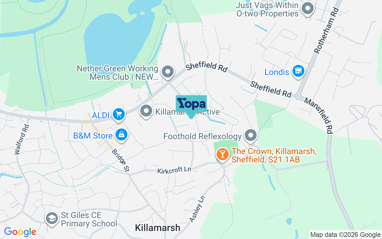 Map showing the location of S21 1BZ