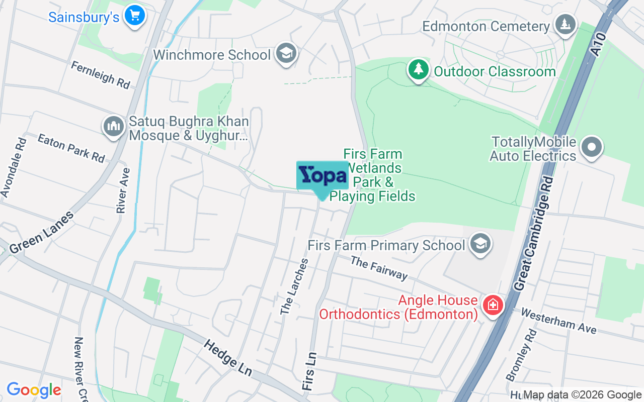 Map showing the location of N21 3AX