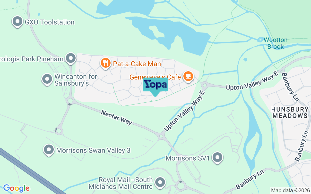 Map showing the location of NN4 9ET