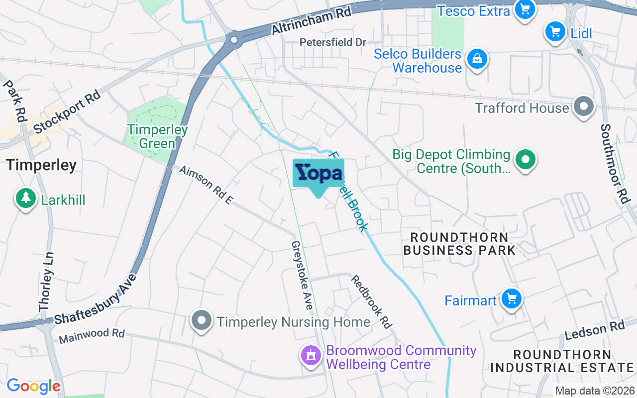 Map showing the location of WA15 7EE