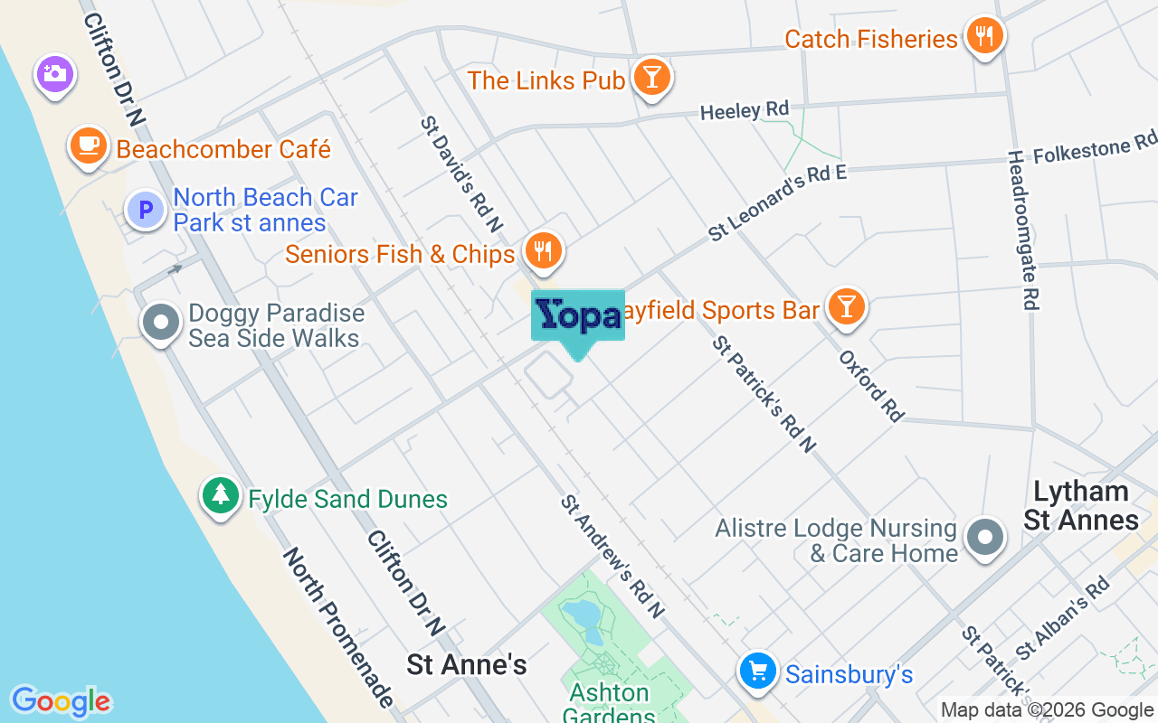 Map showing the location of FY8 2DJ