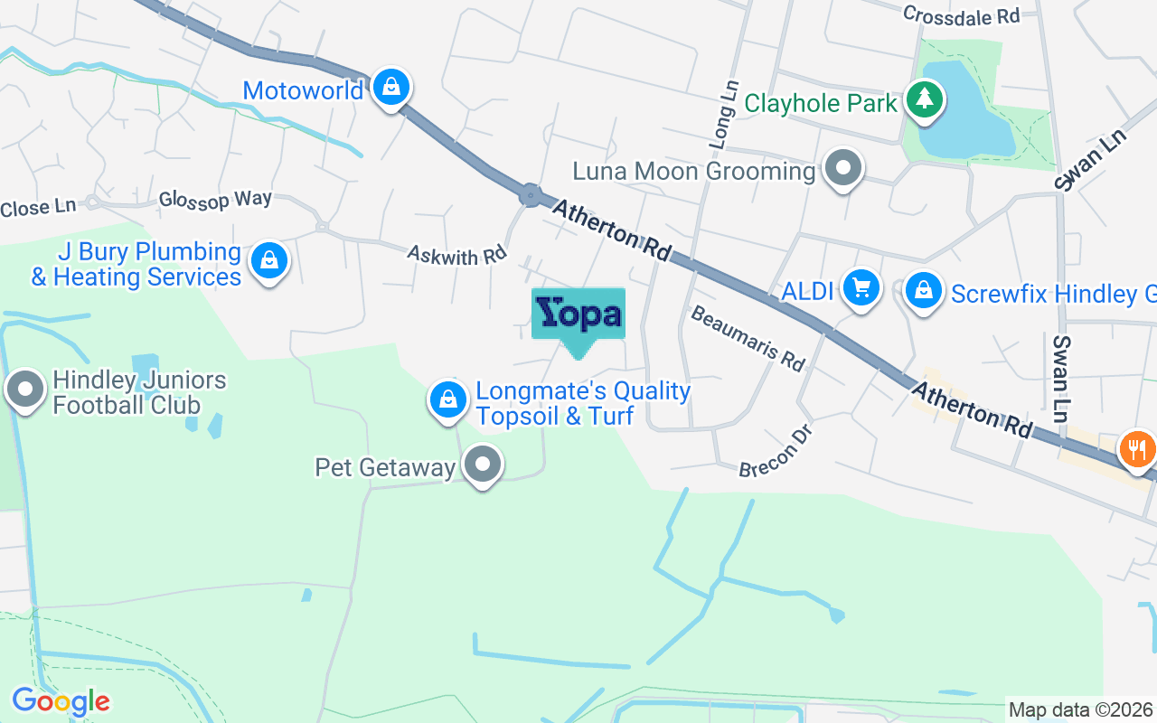 Map showing the location of WN2 4LT