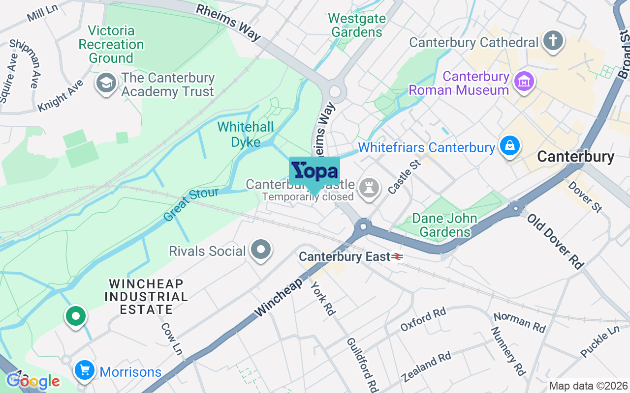 Map showing the location of CT1 2SW