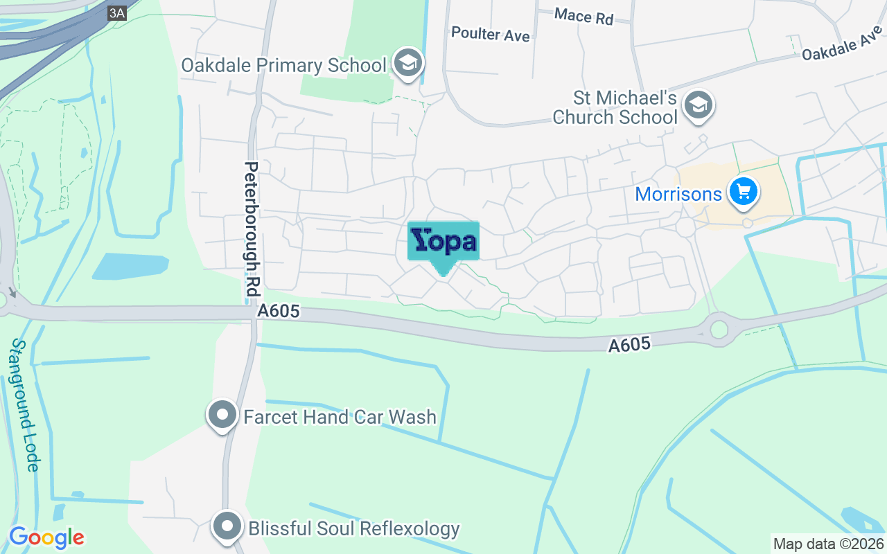 Map showing the location of PE2 8GQ