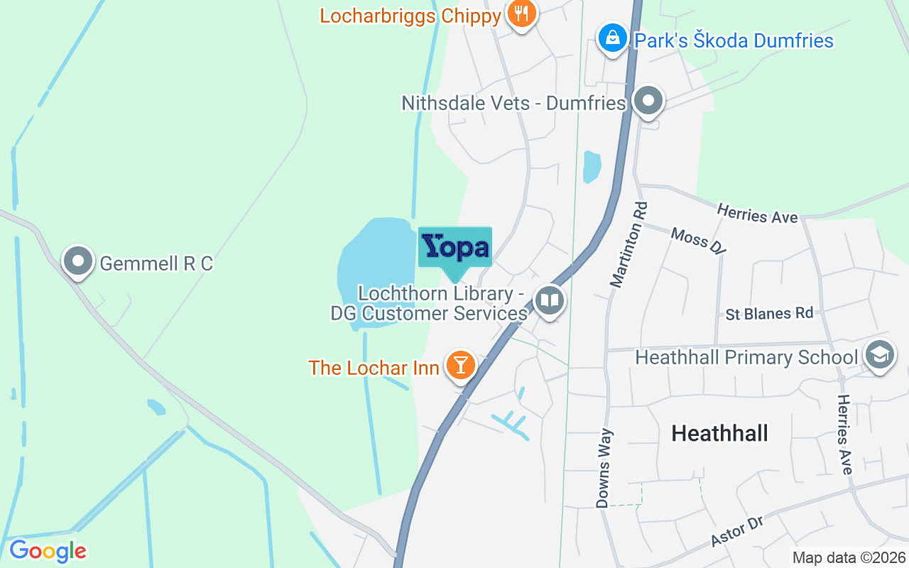 Map showing the location of DG1 1XB