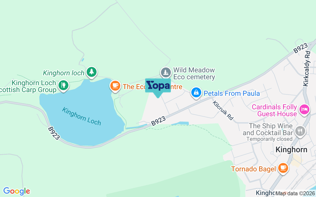 Map showing the location of KY3 9YS