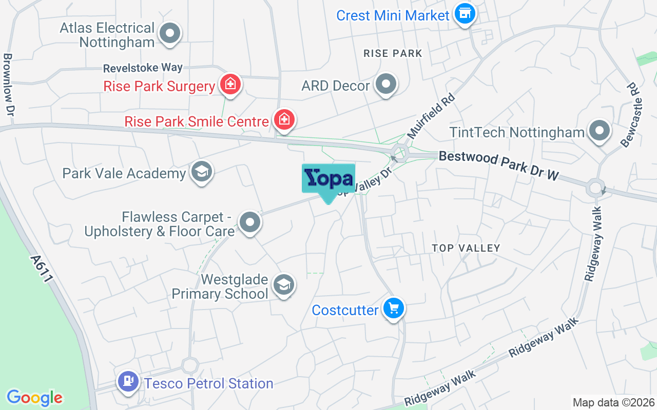 Map showing the location of NG5 9HZ
