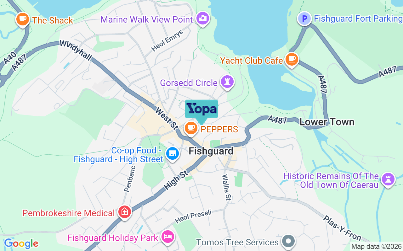 Map showing the location of SA65 9PD