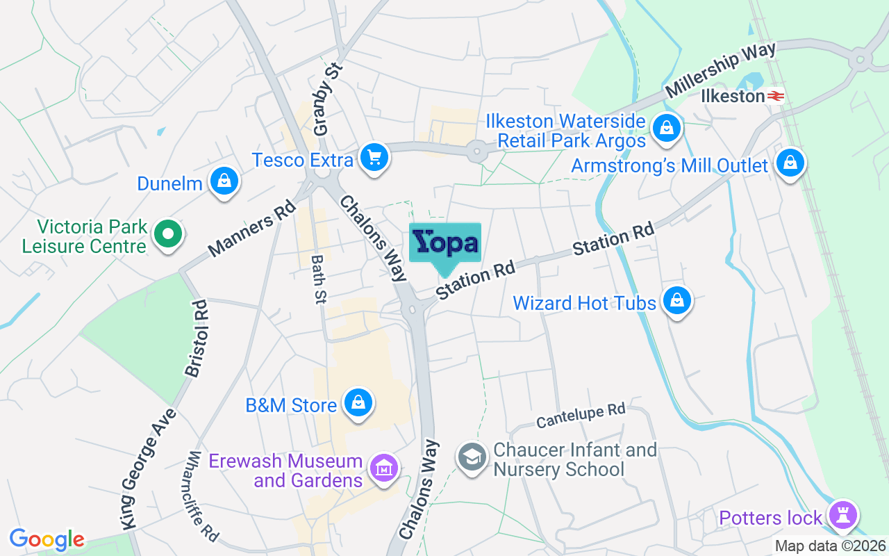 Map showing the location of DE7 5LE