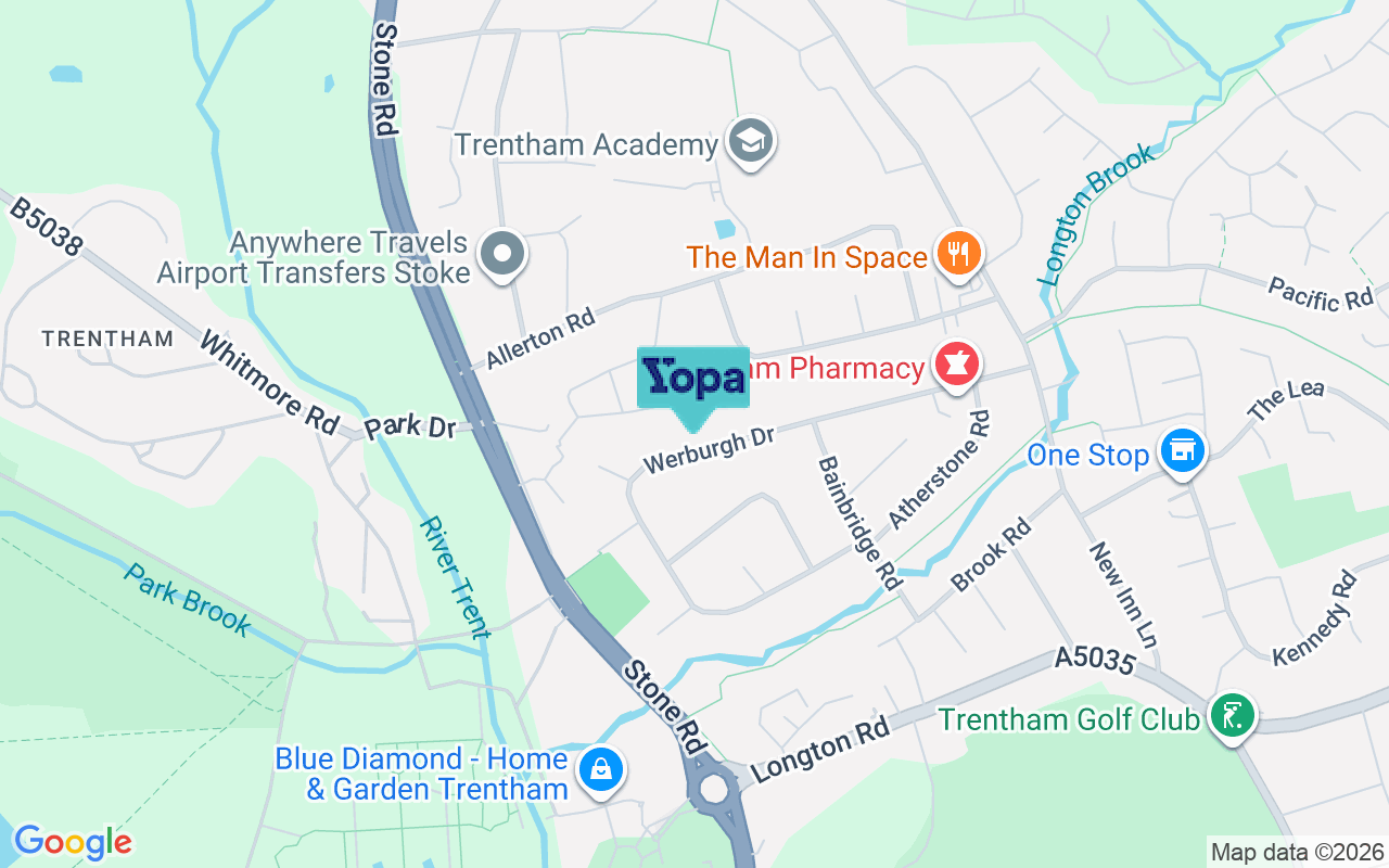 Map showing the location of ST4 8JN