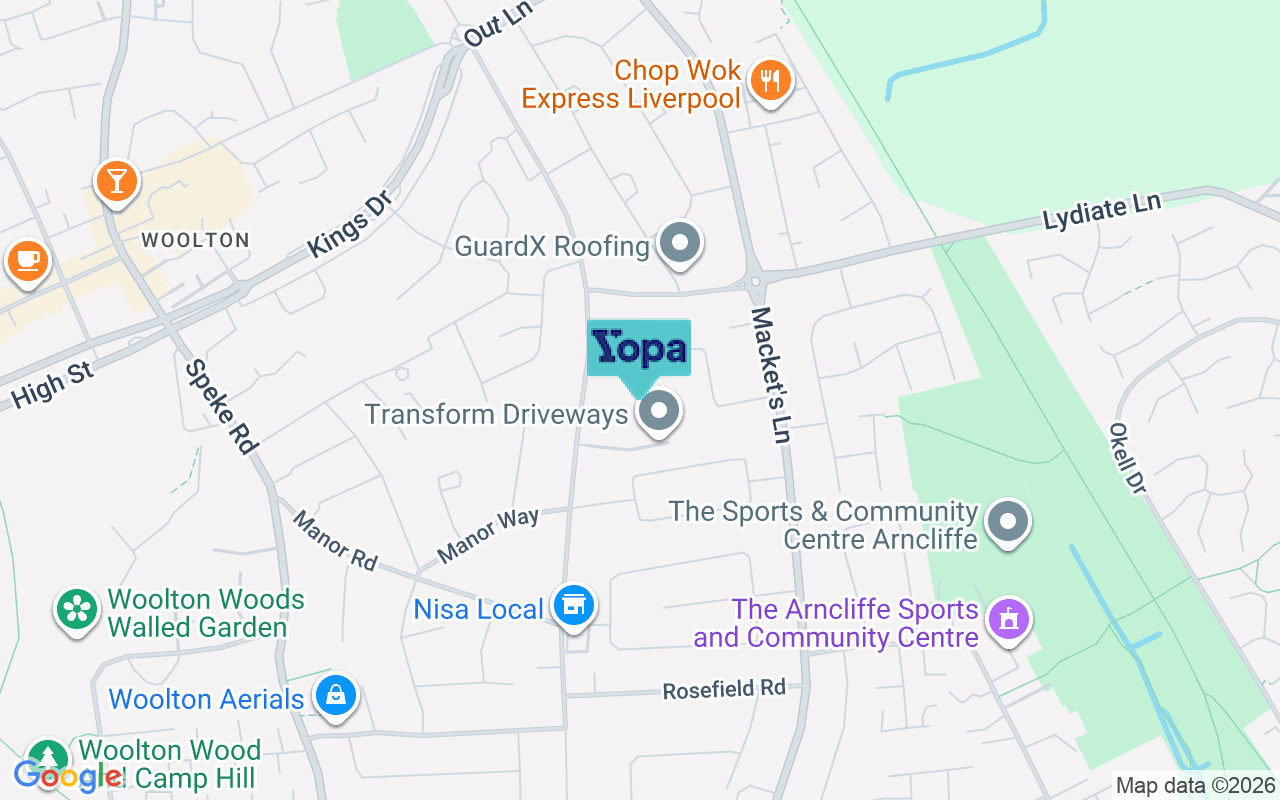 Map showing the location of L25 9NJ