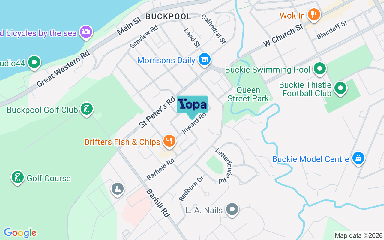Map showing the location of AB56 1DD