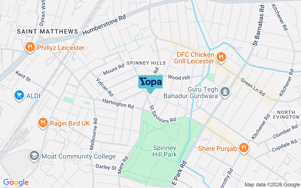 Map showing the location of LE5 3HR