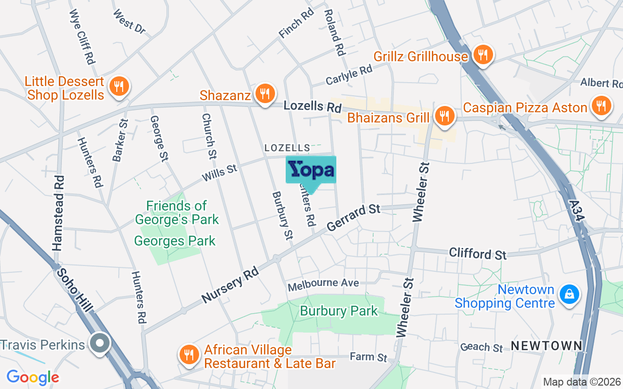 Map showing the location of B19 2BD