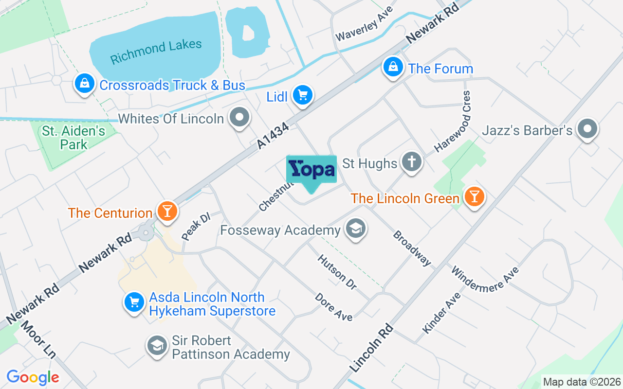 Map showing the location of LN6 8DS