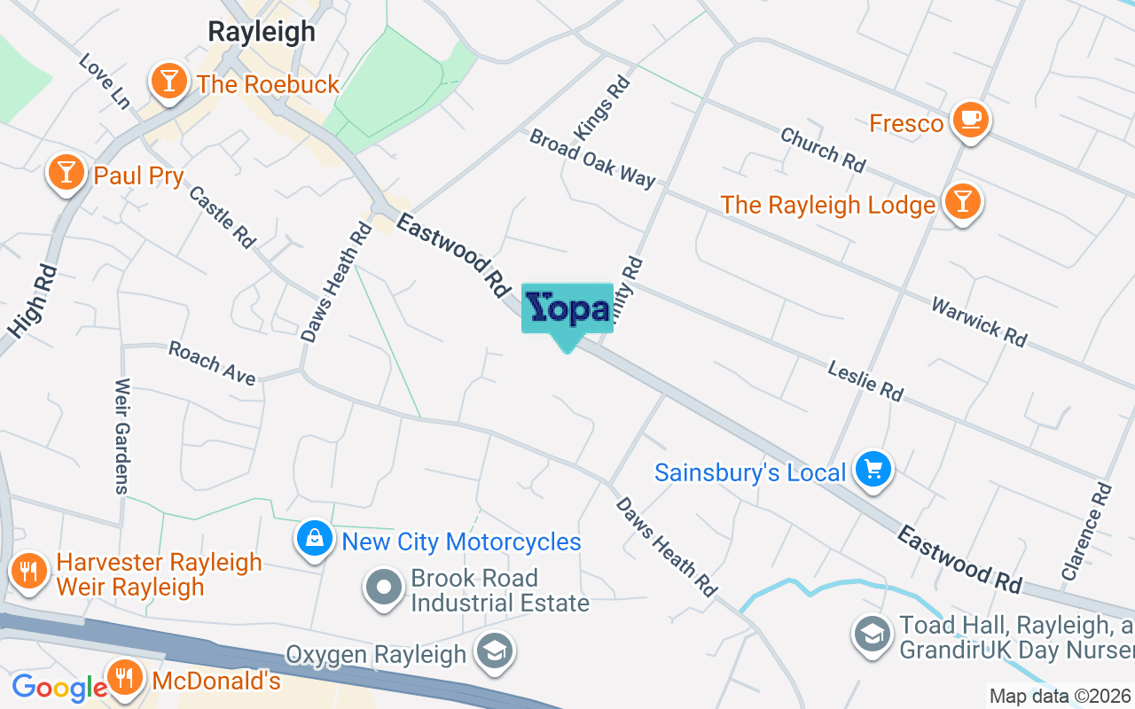 Map showing the location of SS6 7JR