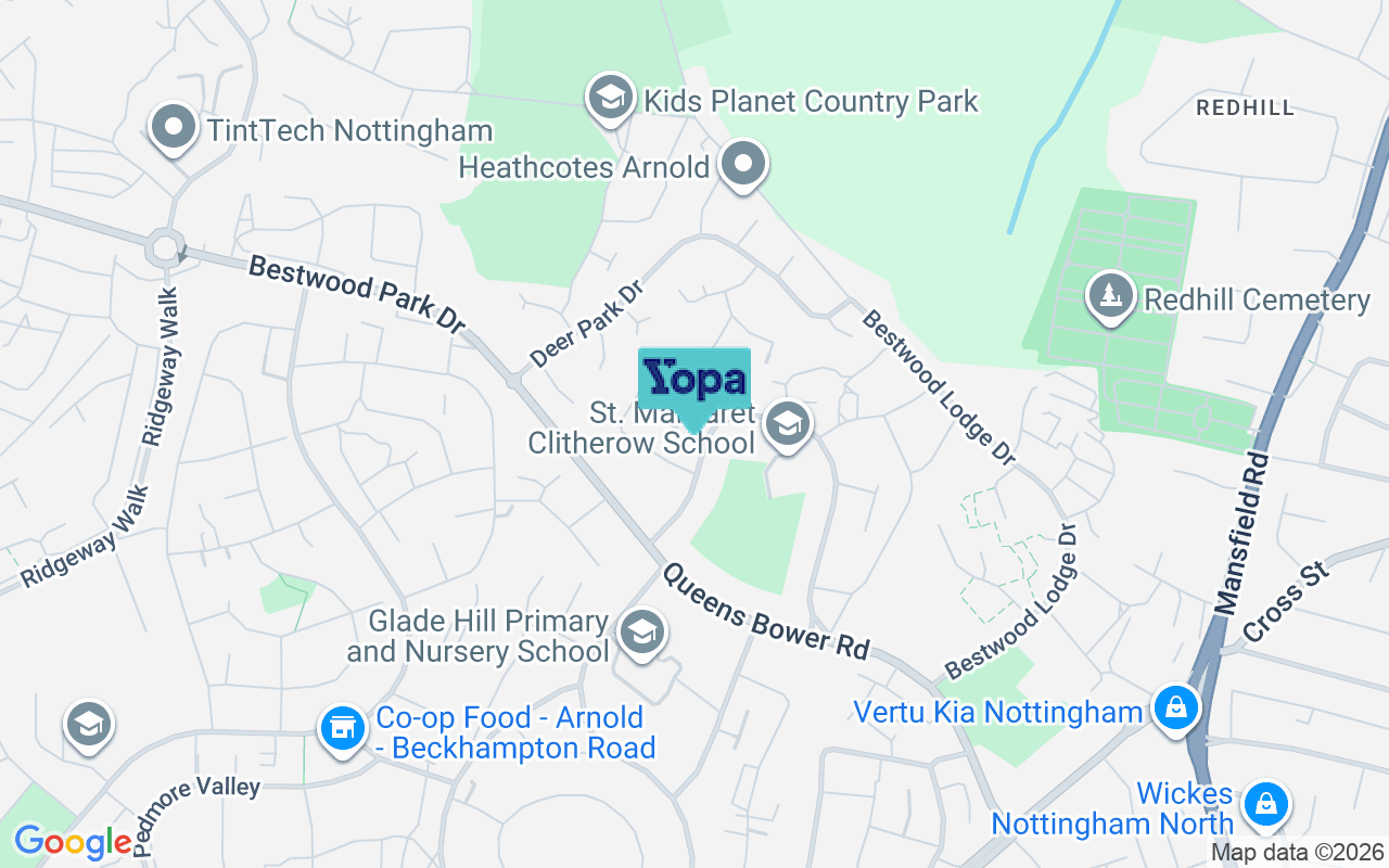 Map showing the location of NG5 5RQ