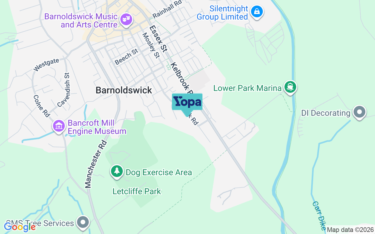 Map showing the location of BB18 5BJ