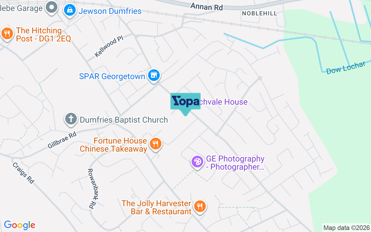 Map showing the location of DG1 4DQ