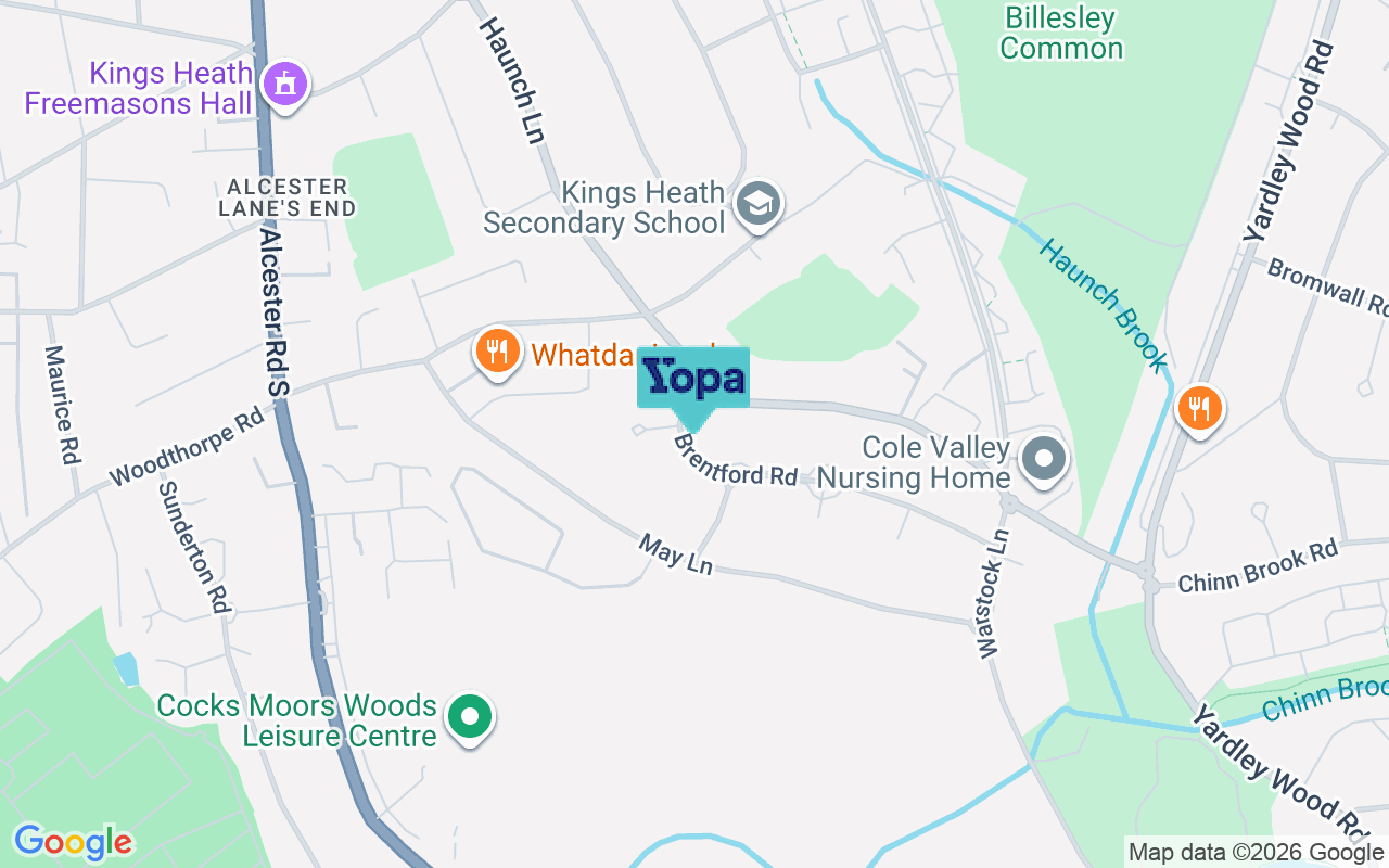 Map showing the location of B14 4DQ