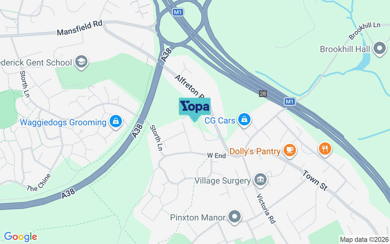 Map showing the location of NG16 6SD