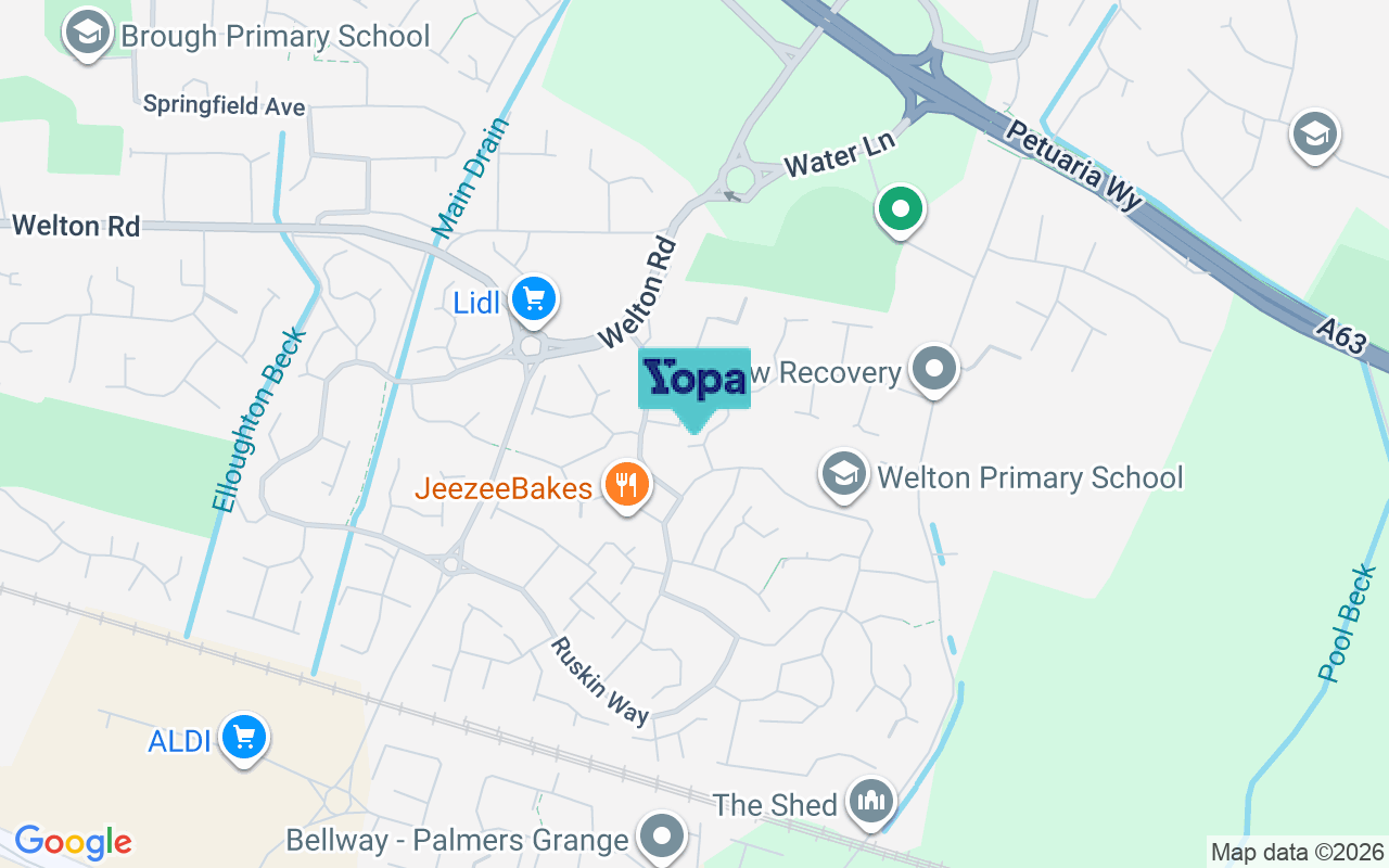 Map showing the location of HU15 1GF