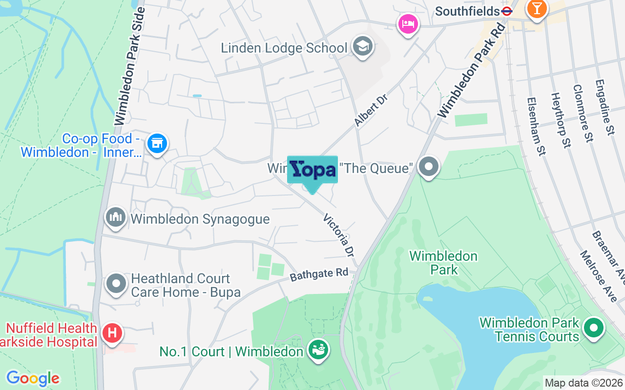 Map showing the location of SW19 6LF