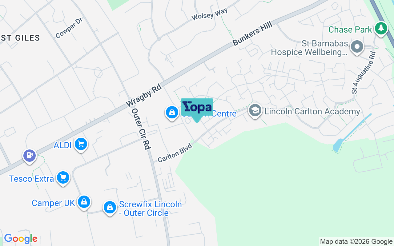 Map showing the location of LN2 4UT