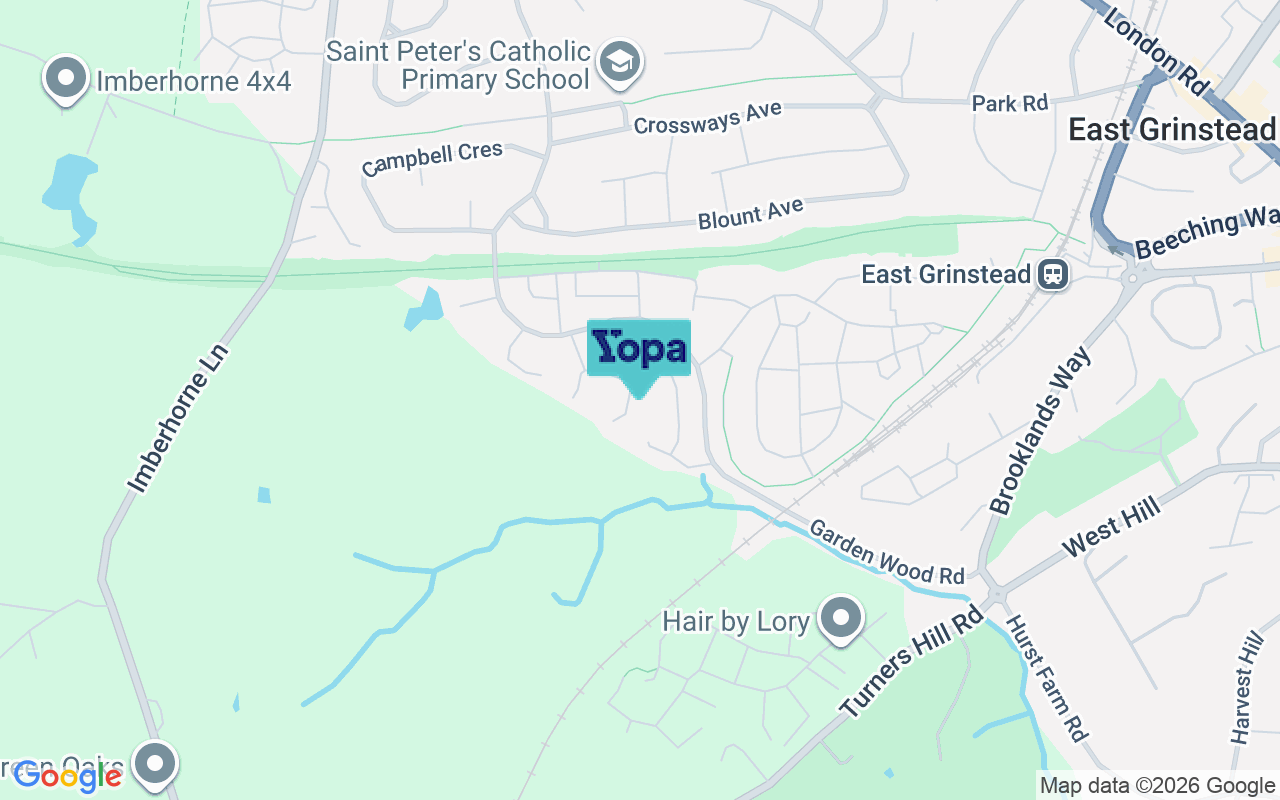 Map showing the location of RH19 1SF