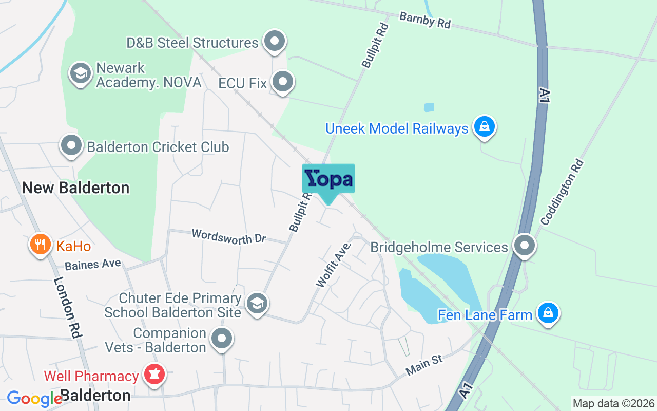 Map showing the location of NG24 3LD