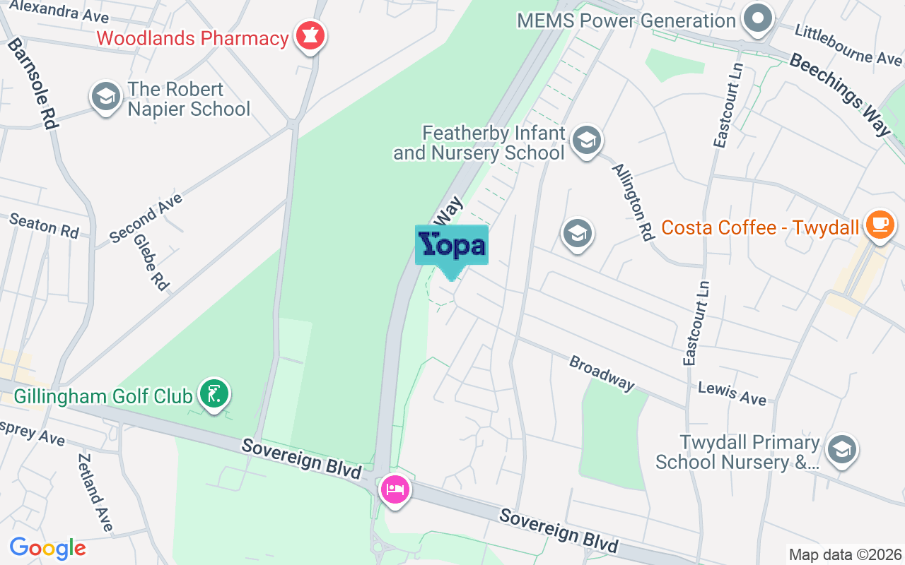 Map showing the location of ME8 6DP