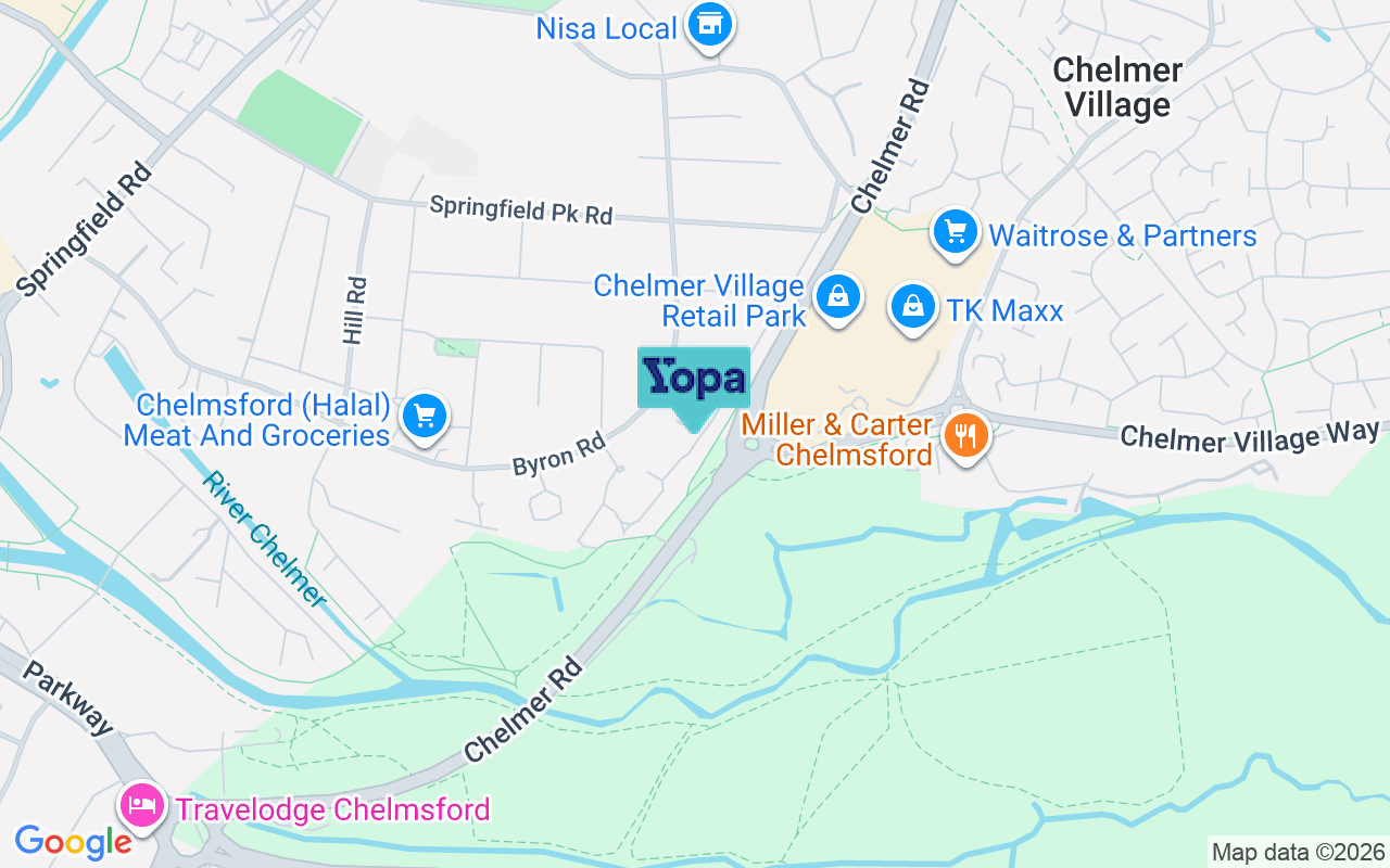 Map showing the location of CM2 6NH