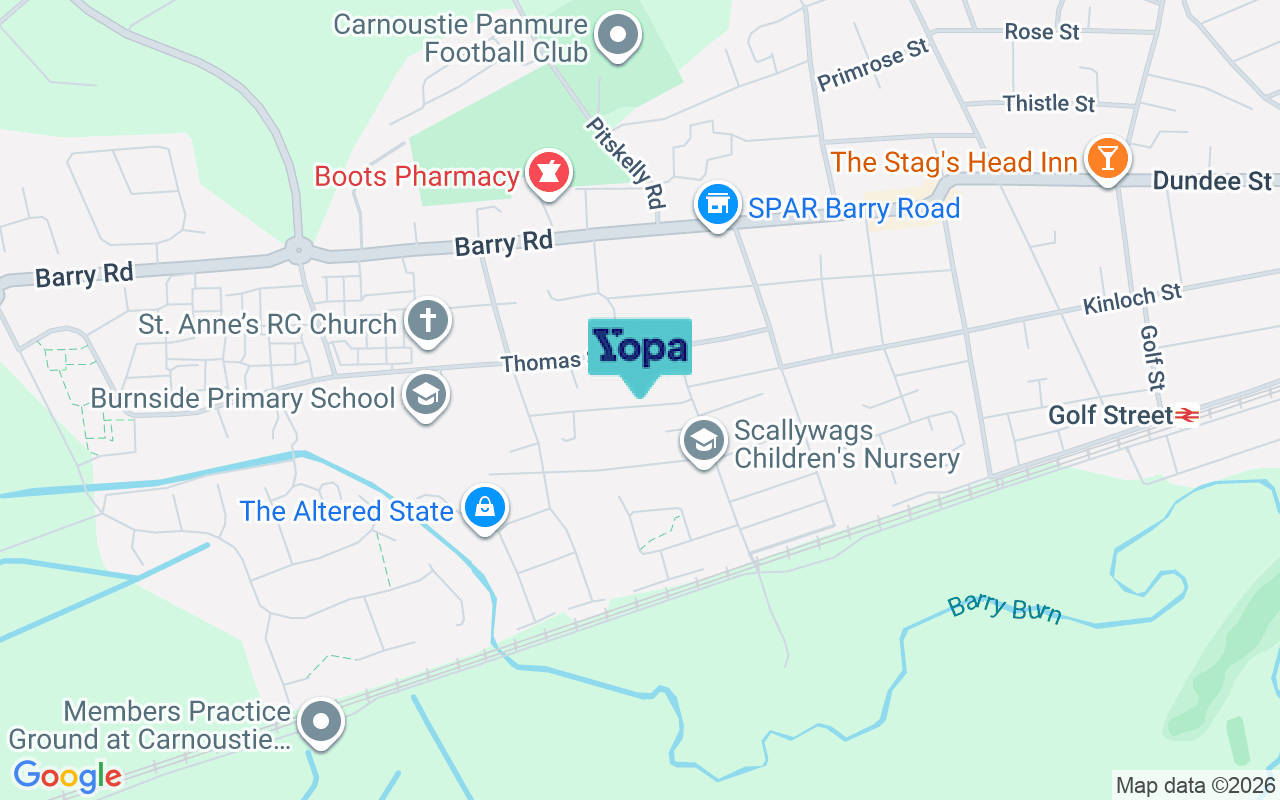 Map showing the location of DD7 7JX