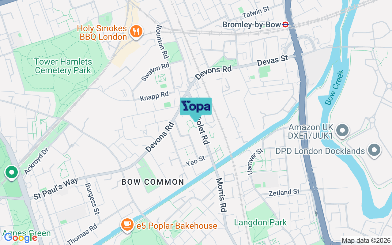 Map showing the location of E3 3QG