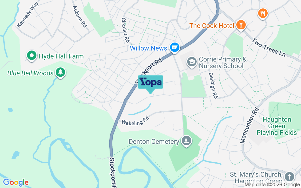 Map showing the location of M34 6EU
