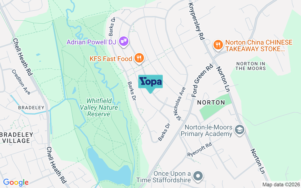 Map showing the location of ST6 8EH