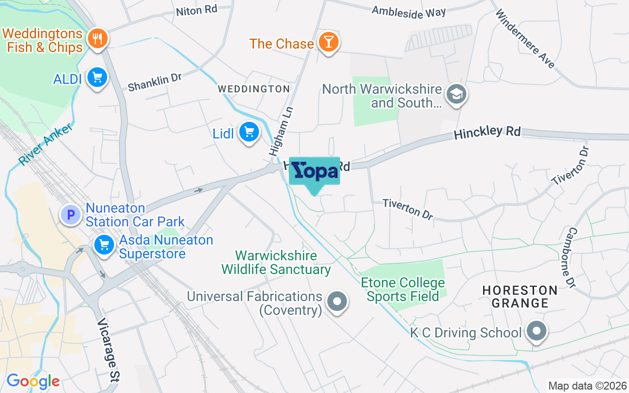 Map showing the location of CV11 6YB