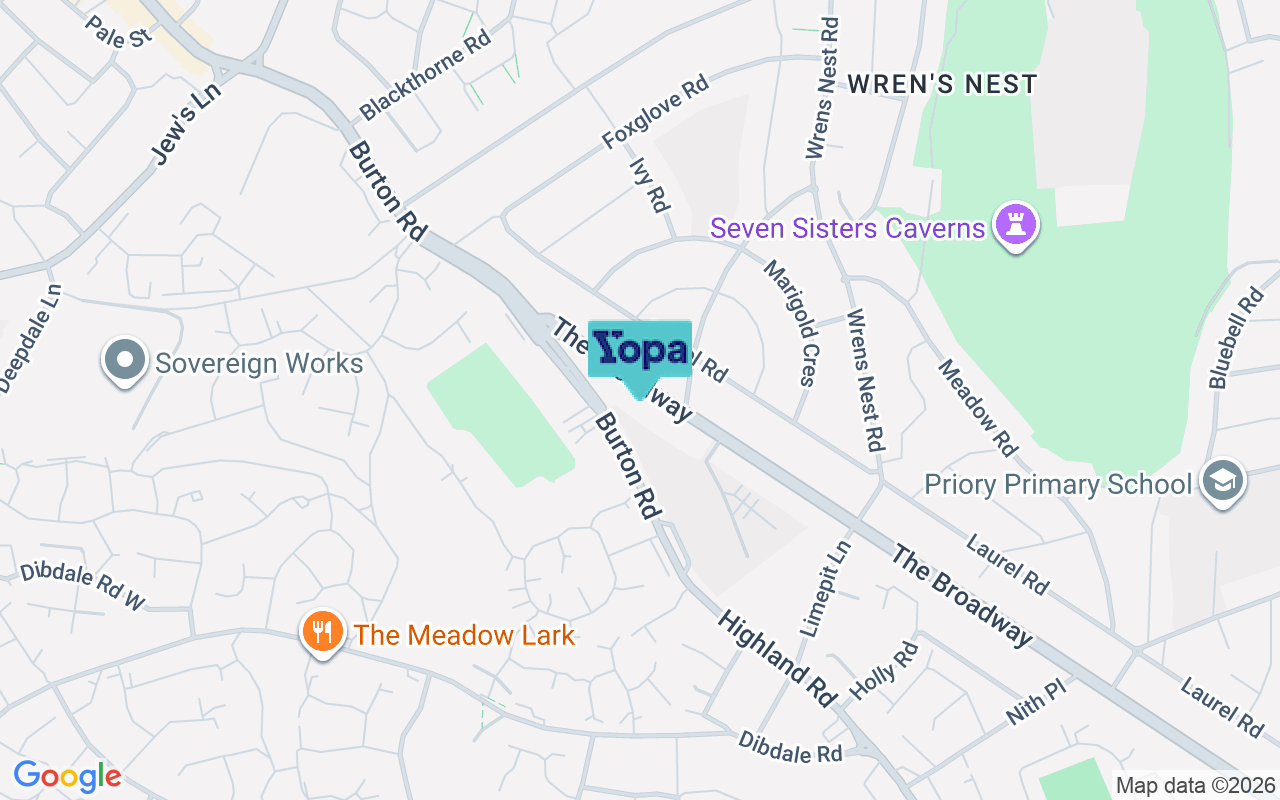 Map showing the location of DY1 3DW