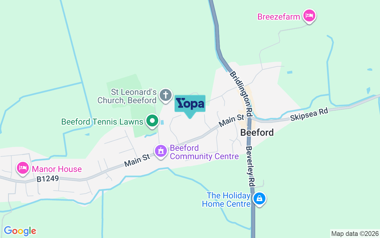 Map showing the location of YO25 8FU