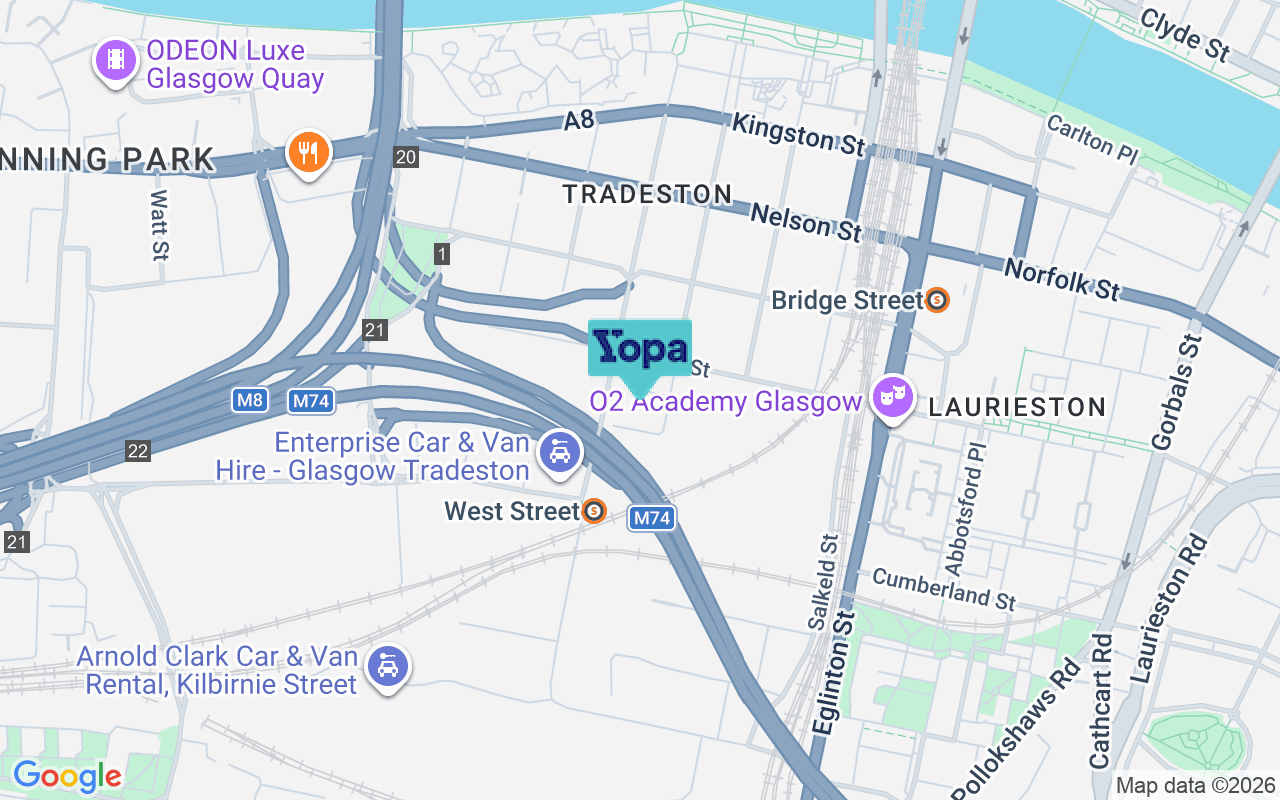 Map showing the location of G5 8JN