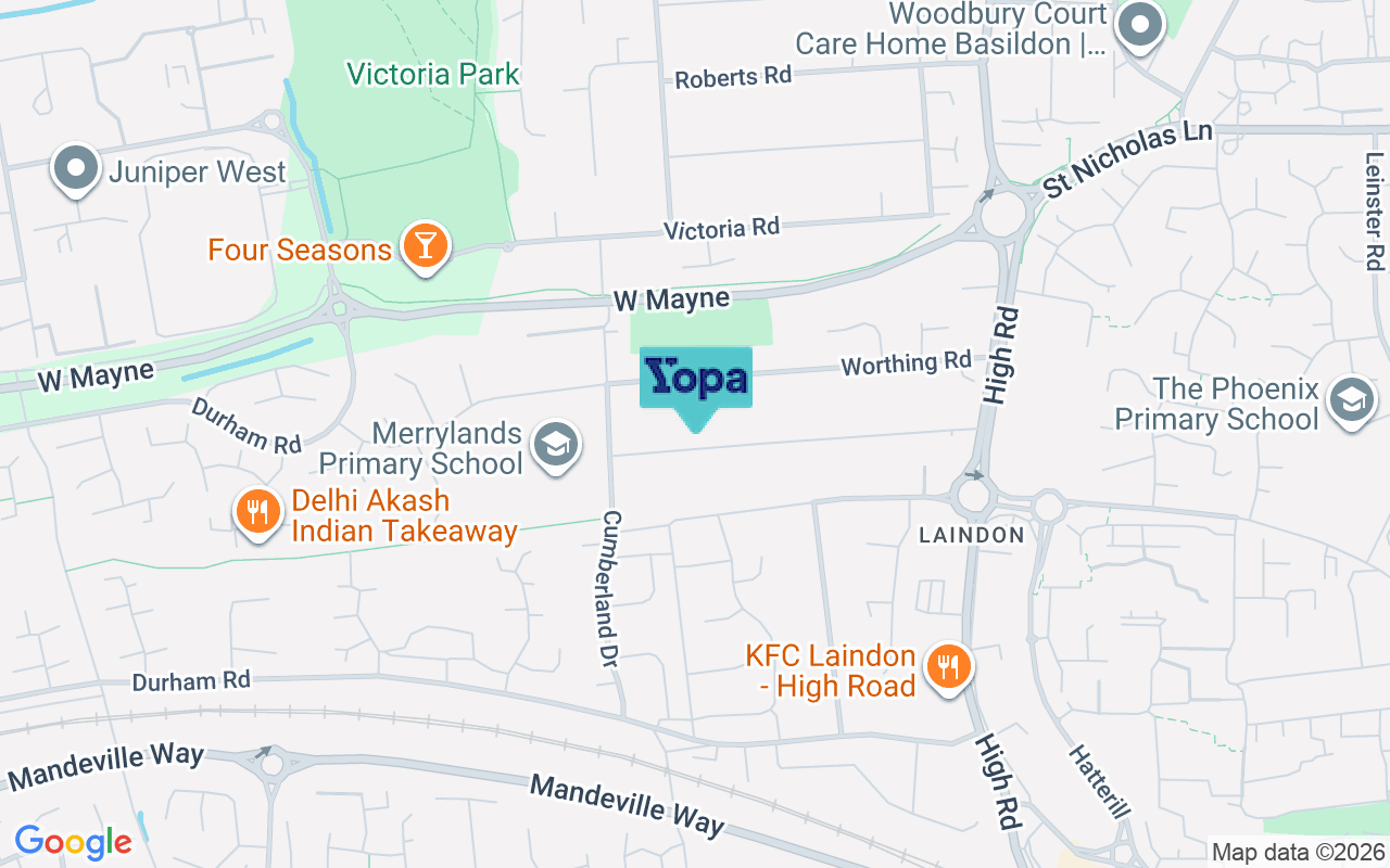 Map showing the location of SS15 6AQ