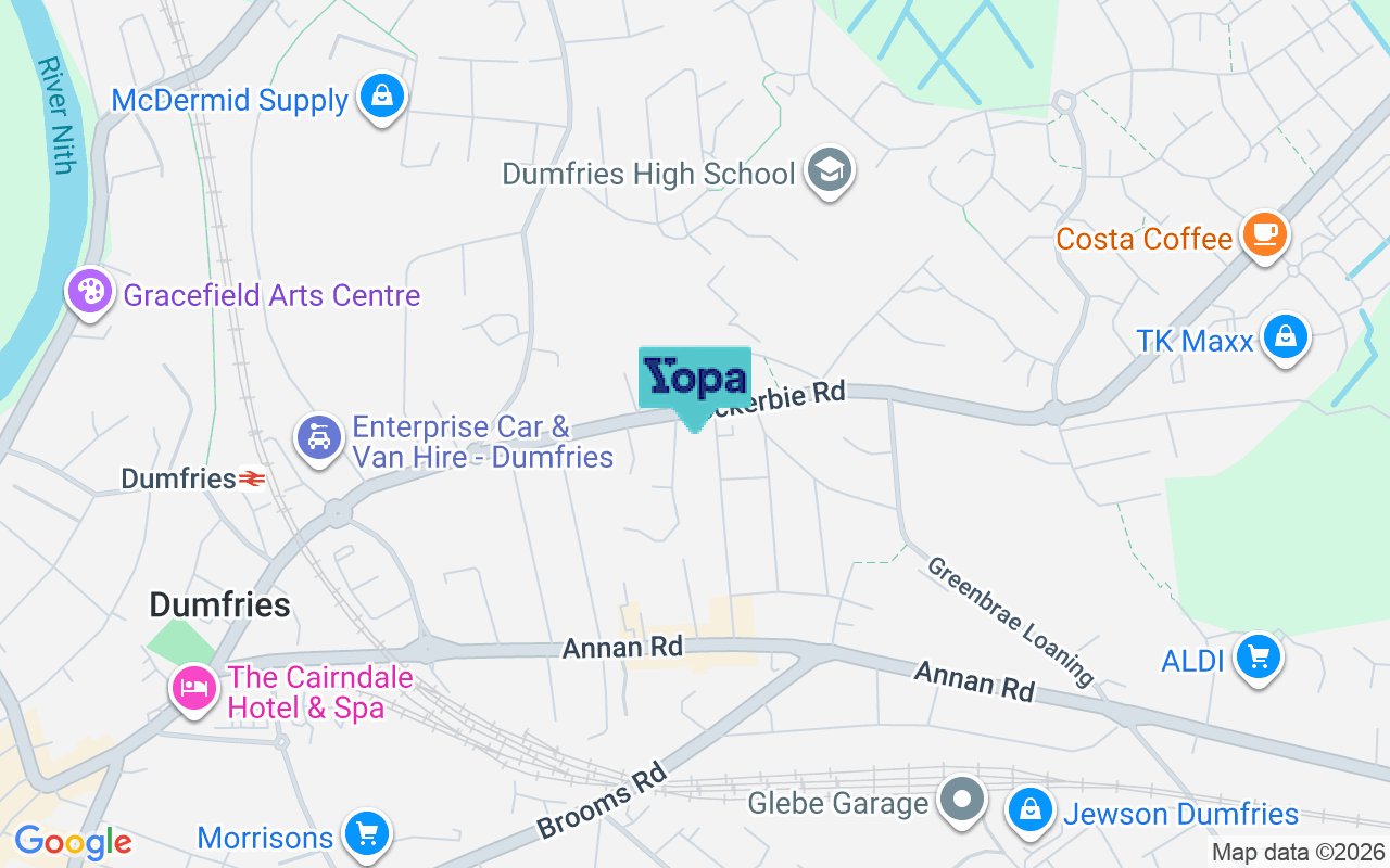 Map showing the location of DG1 3BE