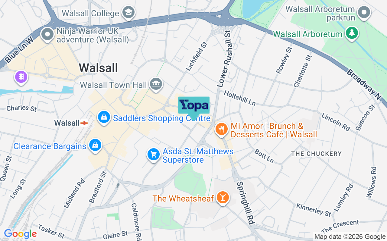 Map showing the location of WS1 1JL