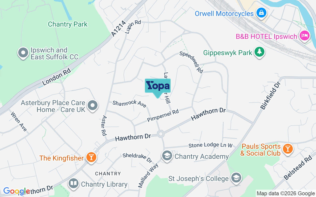 Map showing the location of IP2 0LU