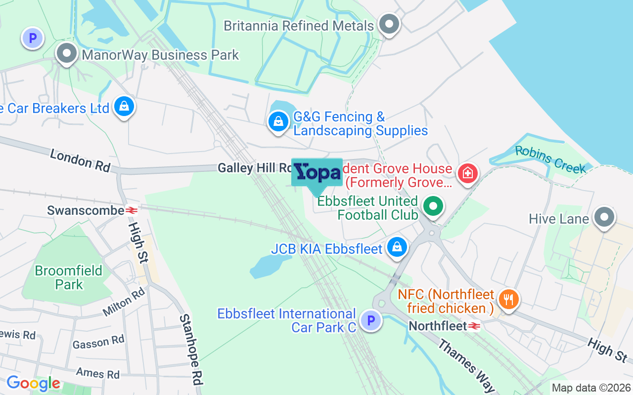 Map showing the location of DA11 9AB