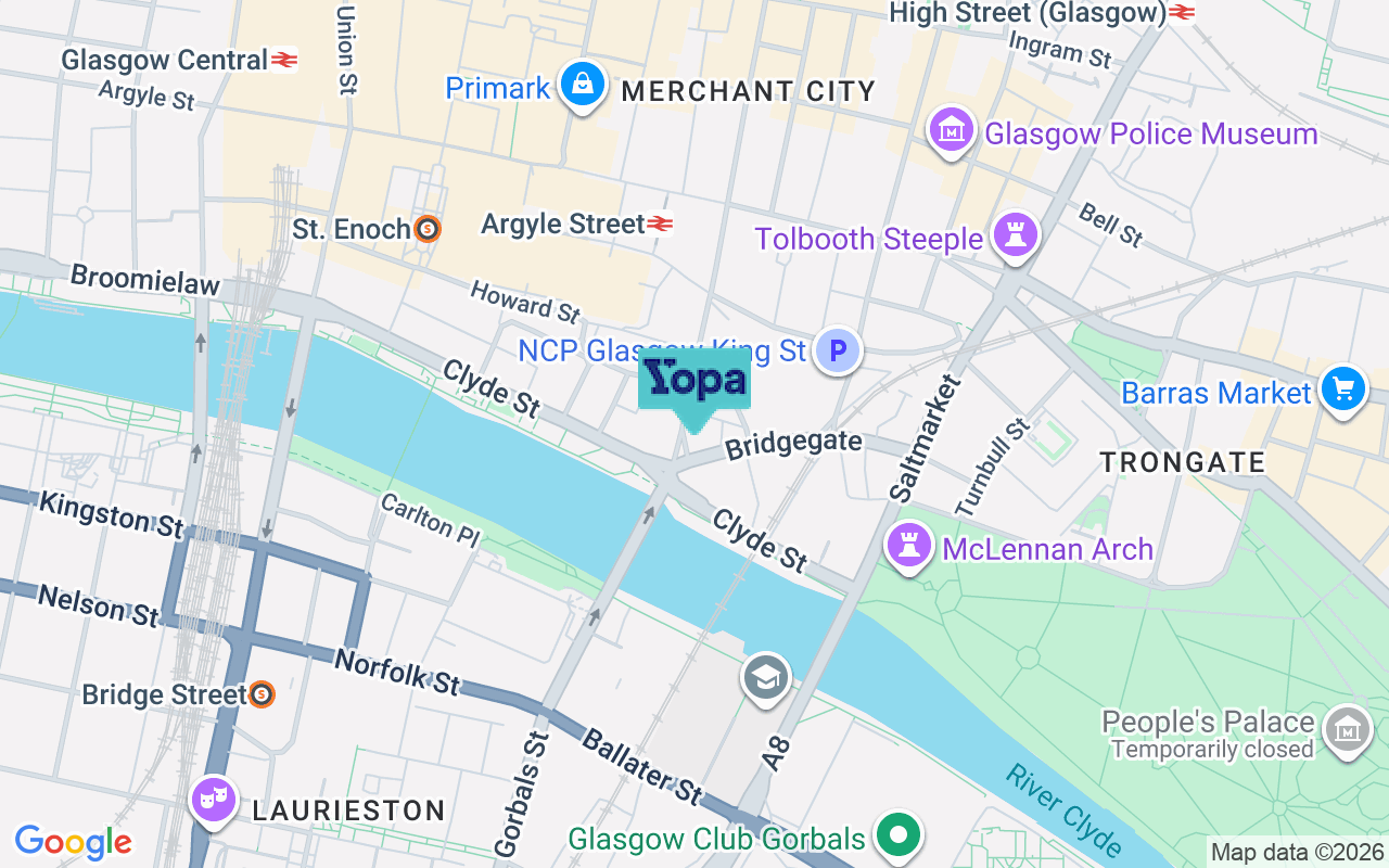 Map showing the location of G1 4LR