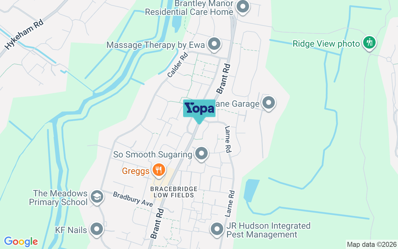 Map showing the location of LN5 9UD
