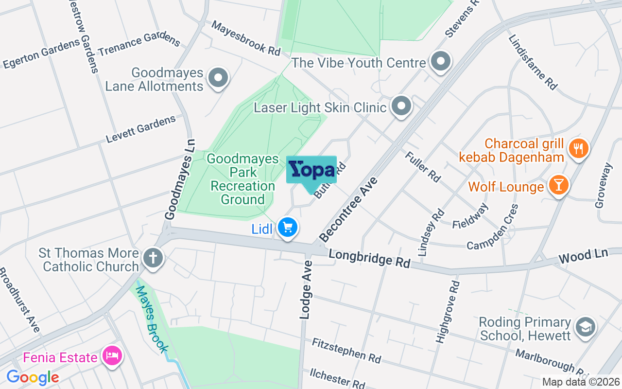 Map showing the location of RM8 2DT