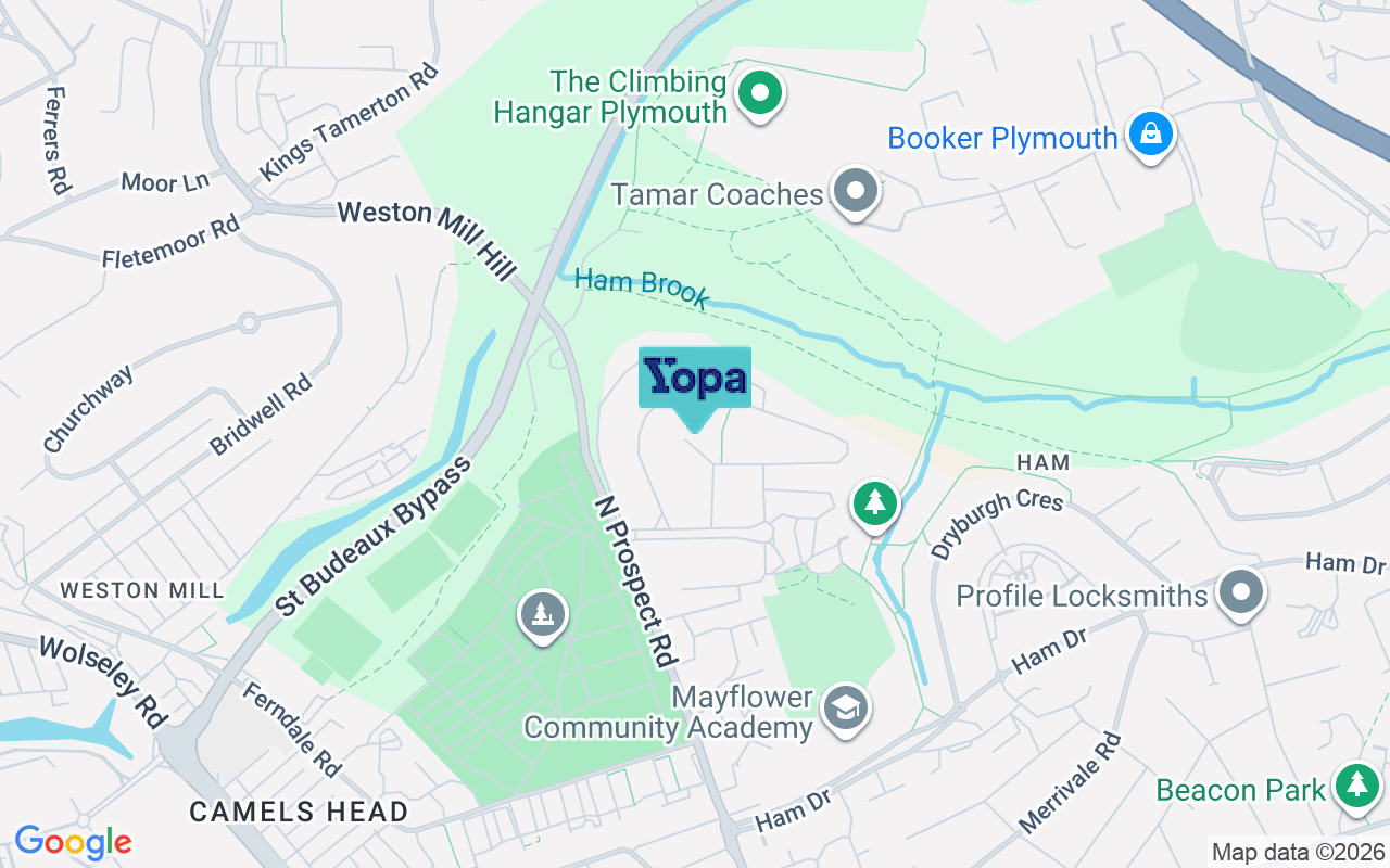 Map showing the location of PL2 2HN